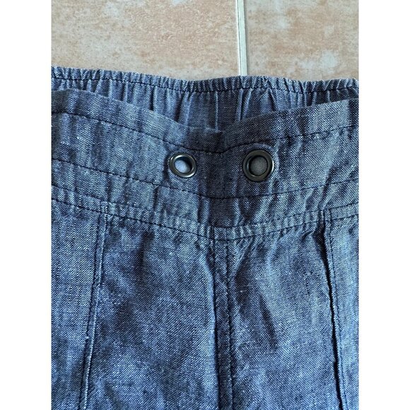 Athleta Linen Gray drawstring Straight wide leg beach pants size 2 - Picture 3 of 7